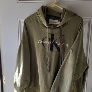 Calvin Klein Jeans Olive Green Monogram Logo Hoodie 3X